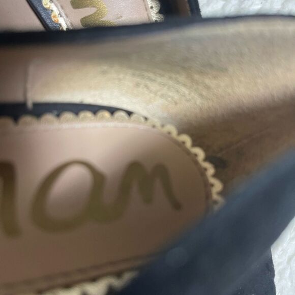 Sam Edelman Black Suede slip on  Heels block heels SZ7.5 - Picture 10 of 10